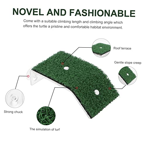 Abaodam 1pc Turtle Drying Platform Simulated Lawn for Aquatic Pets Reptile Basking Ramp for Fish Tanks and Aquariums Nonslip Design for Easy Climbing