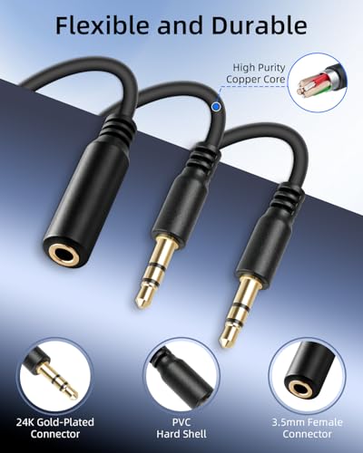 3.5MM Audio Splitter Cable(1M/2Pack)