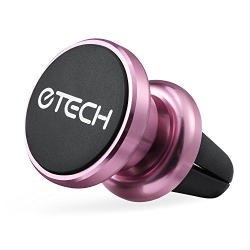 eTECH Magnetic Phone Car Mount Holder, Magnetic Mount Universal Air Vent (Rose Red) - color: Rose Gold