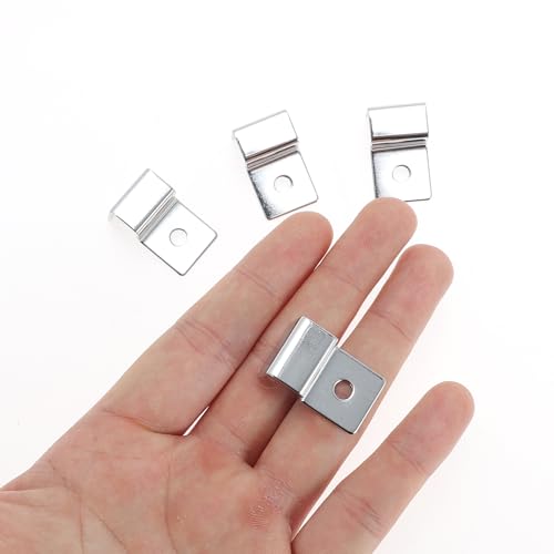 4 Pcs Aquarium Lid Clips, 10mm Aquarium Cover Support Clamps, Aquarium Cover Holder Lid, Stainless Steel Aquarium Tank Cover Clamps Set, Silver Tone