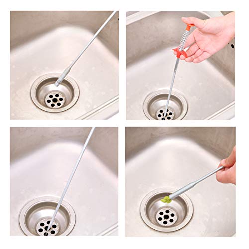 SDTC Tech 2-Pack Spring Pipeline Dredge Hook Cleaner Gripper Grabber Pickup Tool Flexible Drain Clog Remover Retractable Claw Retriever for Kitchen Bathroom Toilet Tub (24inch + 64inch) - color: 1pcs 24inch+ 1pcs 64inch