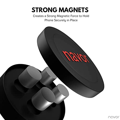 navor Universal Air Vent Magnetic Car Mount Holder in Black - Car Phone Holder Mount with Fast Swift-Snap Technology - Cell Phone Holder for Phones and Mini Tablets - Magnetic Phone Mount - 3 Pack - color: Black(3 Pack)