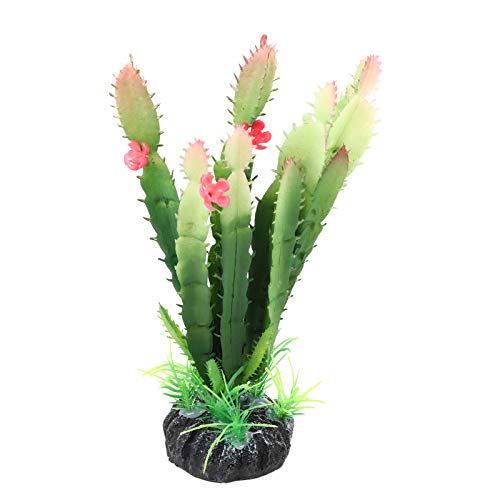 Reptile Plants Succulent, Reptiles Habitats Decoration Home Decor for Fish Aquarium Landscape, Simulation Plastic Cactus Plant Terrarium, Reptiles Habitats Decoration