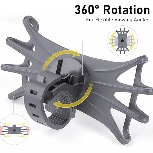 Gray Bicycle Phone Mount – Universal 360° Handlebar Holder for Motorcycles & Bikes - color: Gray