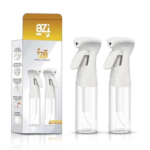 FZE Continuous Spray Bottles 2 pack 300ml with Ultra Fine Mist for Hair spraying, Watering Plants, Durable Solution and Your Go-To Kitchen Companion for Everyday Use.[ Spray Stream 2]