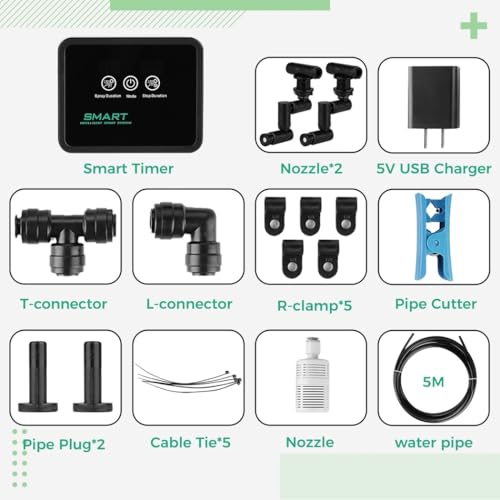 Smart Reptile Mist System with Timer, Auto Misting Nozzles for Vivarium & Tank
