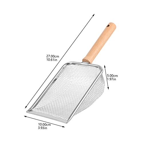 POPETPOP 3pcs Reptile Litter Scoop Cleaning Tool for Reptile Waste Litter Shovel with Wooden Handle for Turtles Lizards Pets Easy to Use