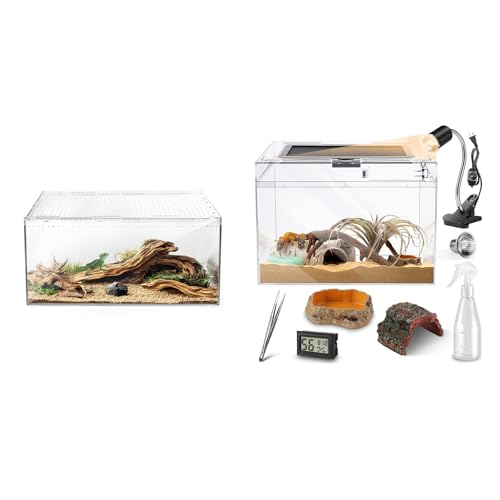 Slide Lid Tank XL 17.7x9.84x7.8IN and Reptile Terrarium Kit S 12“ x 7“ x 9”