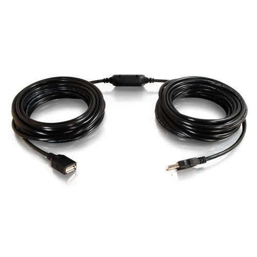 C2G 38999 USB Active Extension Cable - USB 2.0 A Male to A Female Cable, Center Booster Format, Black (39.4 Feet, 12 Meters) - color: Black, size: 39.4 Feet, style: USB A Male to A Female