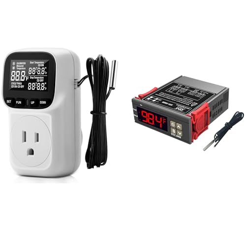 diymore All-Purpose Digital Temperature Controller Thermostat Fahrenheit Thermostat with Sensor (110-220V) ITC-1000F for Refrigerator Fermenter, Heate Blanket Temperature Controller