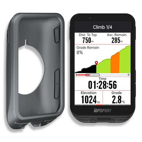 Premium Protective Silicone Case Cover for iGPSPORT iGS800 - Cycling GPS Computer - Max Protection, Durable, Non-Slip, Shockproof Anti-Static/Dust Coating (Grey) - color: iGS800 - Case - Grey