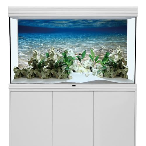 AWERT 72x24 inches Ocean Floor Aquarium Background Underwater Fish Tank Background Undersea Theme Aquarium Background - size: 72x24in/180x60cm
