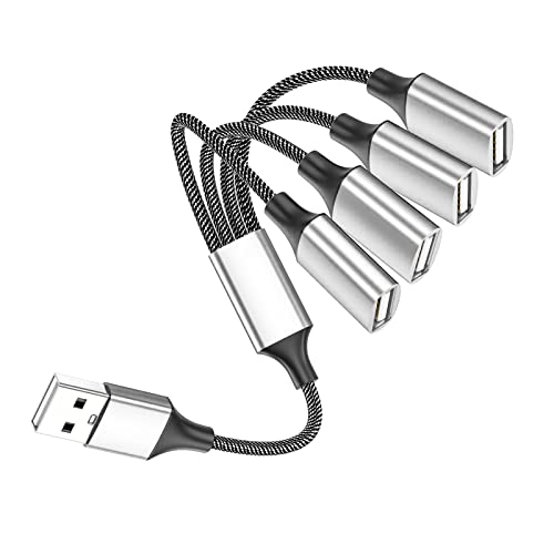 Fidioto 4USB Extention Cable,USB 1 Male to 4 Female Extension Cord Connector,Four USB Port Extender Hub,Data&Charger Power Split Adapter - style: 1 in 4 out-10in
