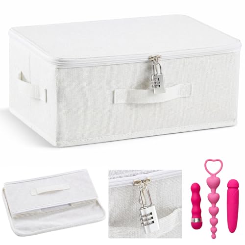 Briwooody Discreet Lockable Toy Bag,White,15 X 10 X 6.3 In - color: White, size: 15 x 10 x 6.3 Inch
