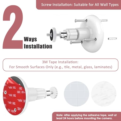 2 Pack Wall Mount Kit, VHB Adhesive or Screw, No Drill, Compatible with Arlo, Eufy Cam, Plug-in Ring & HD Security Camera, Stick & Up Cam Battery, Wyze Cam, Universal Indoor Outdoor Bracket