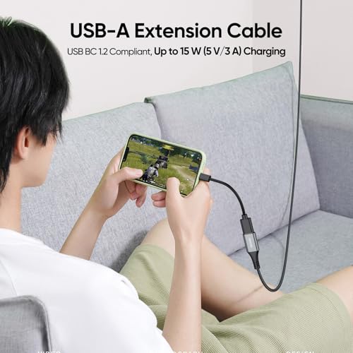 USB Extension Cable 3ft Pack of 2, USB-A 3.0 5Gbps Data Transfer 15W Charge