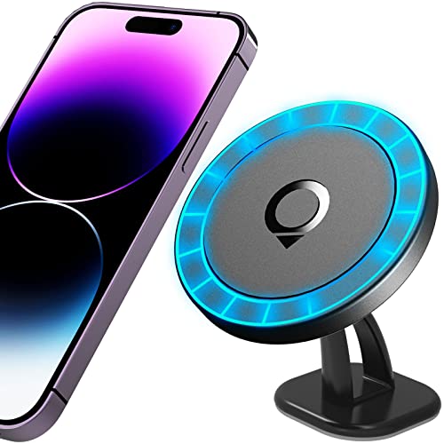 Compatible with Mag Safe Car Mount Dashboard Magnetic 360° Adjustable Phone Holder Soft Rubber Front Compatible with iPhone 16/15/ 14/13/ 12/ Pro/Pro Max No Metal Plate Needed Since 2021