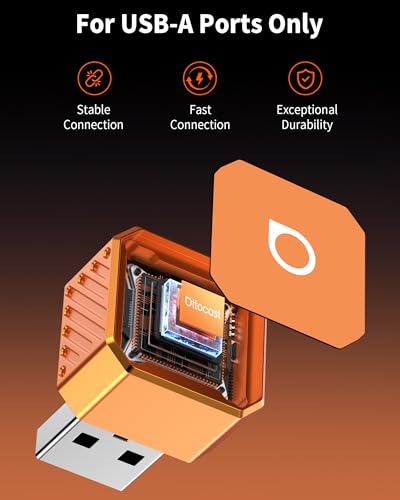 OTTOCAST Mini Pot 2-in-1 Wireless CarPlay & Android Auto Adapter (USB-A) - color: Orange 2 (USB-A)