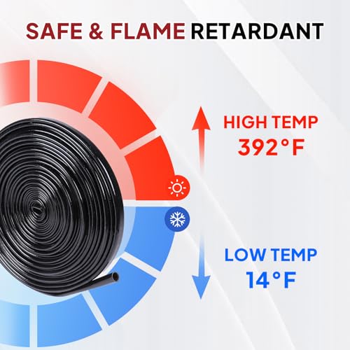 Silicone Fiberglass Sleeve Heat Shield Wire Protective High Temperature Electrical Insulation Self-extinguishing Black (3/8"-9ft) - style: 3/8"-9ft