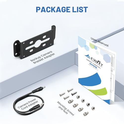 EWAY Backup Camera Adapter Bracket for Furrion Pre-Wired RVs System, U-Shaped Aftermarket Rear View Cam Mounting Plate Mount w/Plug and Play Power Pigtail Connector
