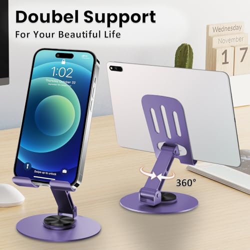 Universal Metal Cell Phone Stand, Purple&Purple - color: Purple&Purple