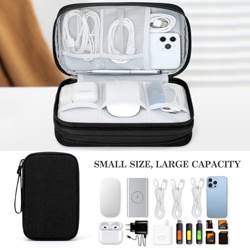 FYY Electronic Organizer, Travel Tech Pouch Bag, Large, Black - color: Black, size: 9.1 x 5.9 x 3.15 inches