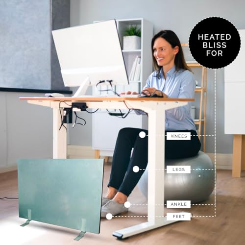 Cozy Products Cozy Legs Flat Panel Heater, Slim Low-Wattage Wall or Desk Mount Space Heater, Radiant Heating Technology, Energy-Efficient, 1-inch Thin, 150 Watts
