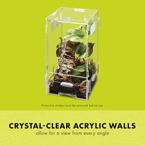 Zilla Micro Habitat Terrarium, Arboreal, with Locking Latch, for Isopods, Spiders, Insects, Large - size: Large, style: Arboreal