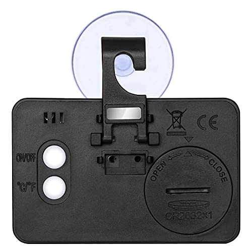 Reptile Thermometer Hygrometer Digital Gauge with Hook & Suction Cup, Accurate Temperature and Humidity Monitor for Reptile Terrarium, Bearded Dragon Tank, Snake Lizard Gecko Habitat (Black) - color: Black