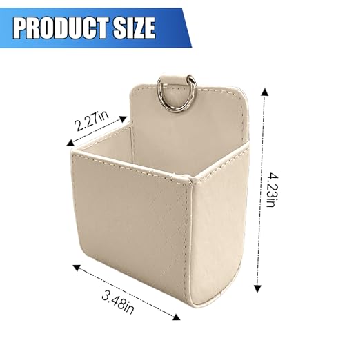 Car Vent Storage Bag, Leather Car Dashboard Organizer Pocket, Beige - color: Beige
