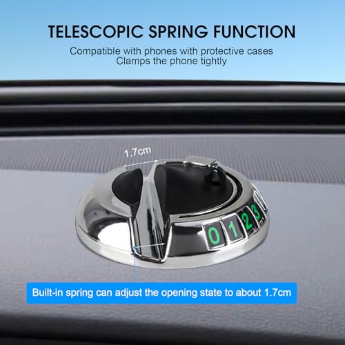 1pc Multifunction Car Anti-Slip Mat and Phone Holder, Gray-Silver Dashboard Pad with Temporary Parking Number Pad for Phones Keys Sunglasses
