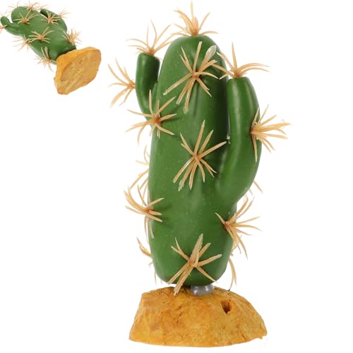 PRETYZOOM Reptile Terrarium Artificial Cactus Plant Decor for Amphibian Habitat, Sturdy Plastic Reptile Tank Accessories for Lizard and Gecko Enclosure