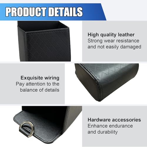Car Vent Storage Bag, Leather Car Dashboard Organizer Pocket, Black - color: Black