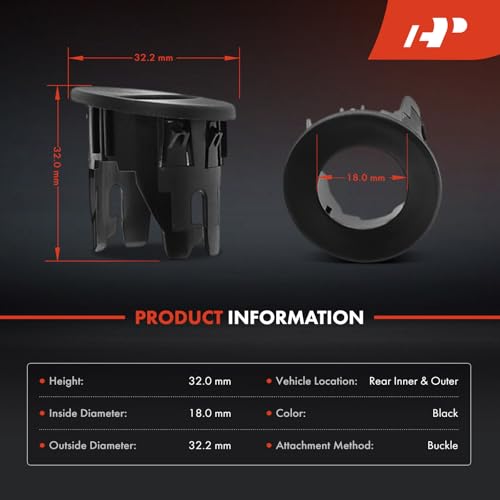 A-Premium 4-Pack Rear Inner & Outer Parking Assist Sensor Retainer Bezels