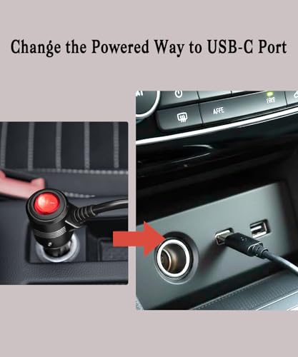 Baby Car Camera USB-C Powered Adapter, 5V to DC 12V 4FT Step Up Power Cable