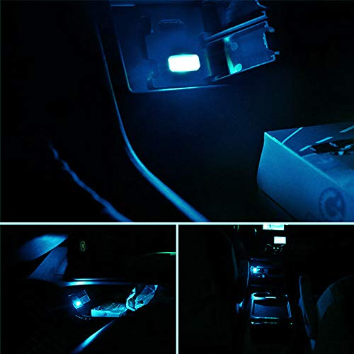 iJDMTOY USB Mini LED Car Interior Ambient Atmosphere Accent Lighting Kit - color: Ice Blue