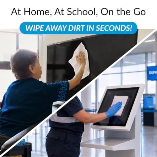 iCloth XL Screen Cleaning Wipes, Lint-Free and Streak-Free, Fast-Drying, Removes Dust, Fingerprints, and Smudges - size: 1 Count (Pack of 10)
