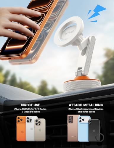 Lamicall Car Phone Holder Mount Ultra Nano Gel & 70+LBS Vacuum Suction Cup - color: White