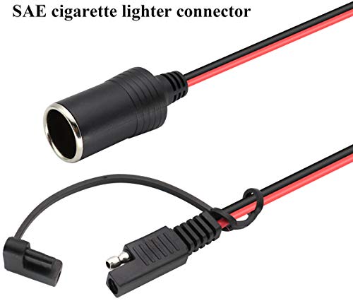 Cigarette Lighter to SAE Battery Charging Cable,16AWG 12V 2 Pin SAE to Cigarette Lighter Female Plug Quick Release Disconnect Connector Plug Adapter Extension Charging Cable(2.4m/7.8ft-F) - color: 2.4m-Female