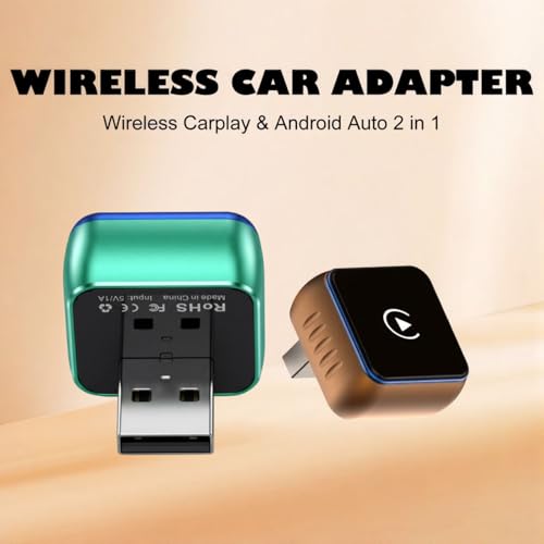 Wireless CarPlay Adapter Compatible with Apple CarPlay 2026 Upgraded Mini Design,USB/USB-C Plug and Play,Stable Low-Latency Connection for iPhone & Android - color: Orange