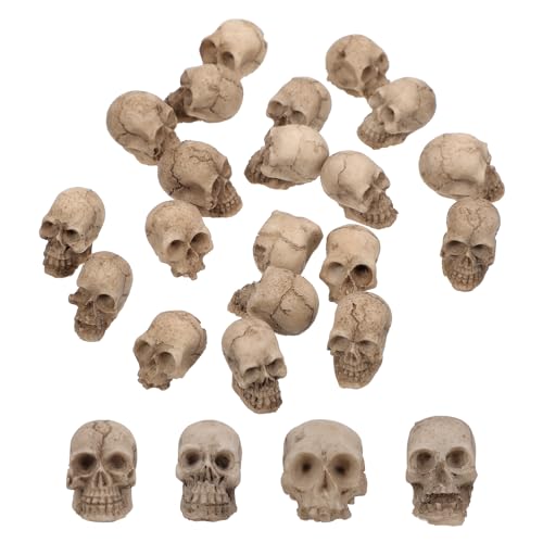 ABOOFAN 20pc Resin Mini Skulls - Halloween Skull Head Decor for Home Table & Garden