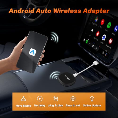 KALOS Android Auto Wireless Adapter,Convert Factory Wired to Wireless,Instant Connection,Plug & Play, Auto-Connect,Compatible with Android 11+ & Cars from 2015