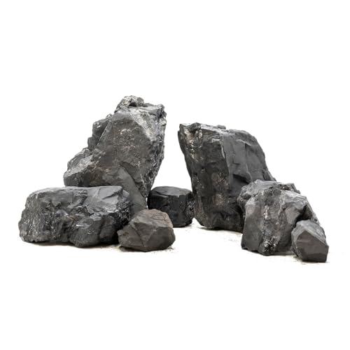 Unocho Aquarium Stone Fish Tank Rocks 5lb Natural Rocks for Aquariums Aquascaping Landscaping Model Tank Decoration Vivariums Paludarium Miniature and Fairy Garden(3"-6"-4pcs) - size: 5LB(4pcs)3-6in.