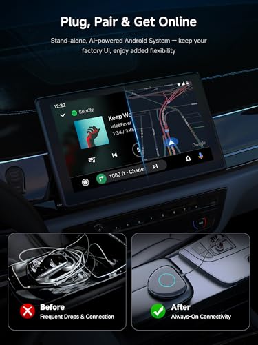 Wireless CarPlay & Android Auto Adapter AI Box 8GB+128GB - color: Multicolor