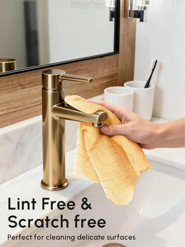 Microfiber Cleaning Cloths Roll 75 Pack 12x12 Inch Lint Free - color: Orange Ripple