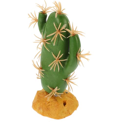 Artificial Reptile Cactus Plant for Terrarium Decor Water-Resistant Resin Simulation Non-Fading Plastic Ornament for Lizard Tank Landscaping Suitable for Amphibian Habitat and Pet