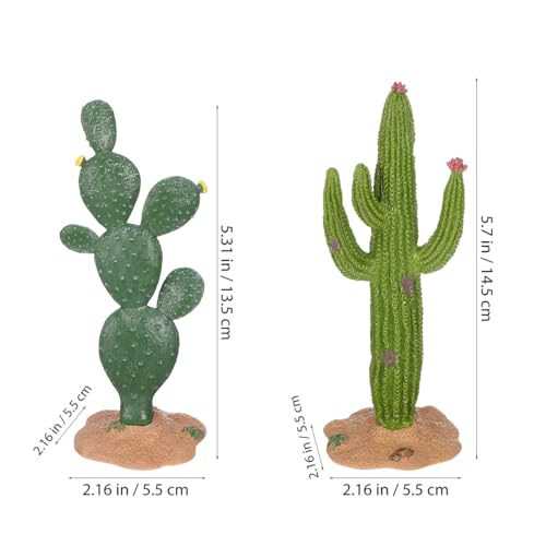 BESPORTBLE Terrarium Cactus Plants, 2Pcs Reptile Plants Terrarium Decor- 5. 5Inch Simulation Cactus Plant Landscaping Decoration for Tortoise Lizard Gecko Bearded Dragon