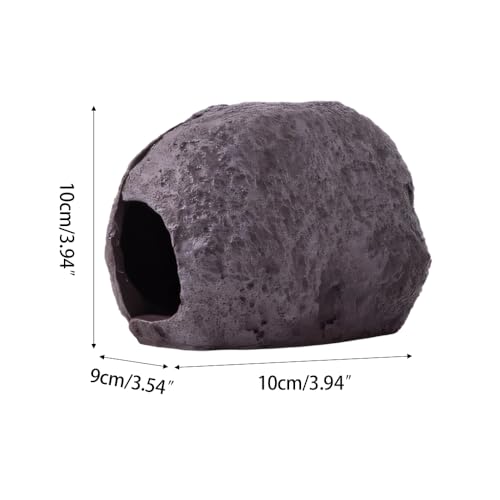 MiOYOOW Aquarium Hideaway Rock, Resin Magnetic Fish Hideout Rocks Fish Tank Hiding Rock House for Betta Shrimp Reptiles Landscape Ornament - color: Brown