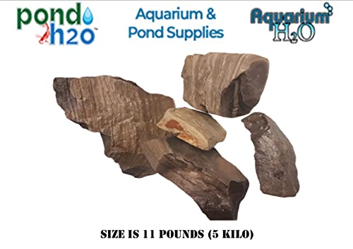 Aquarium H2o, Gray Melaleuca Aquarium Stones 11Lb (5 Kilo), Decoration for Landscaping Aquariums, Fish Tanks, Terrariums, Vivariums, Reptile and Amphibian Enclosures with Natural Rock