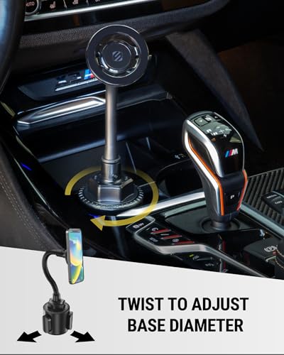 Scosche MagicMount™ SMSCUP Magnetic Cup Holder Phone Mount with Adjustable Gooseneck and Magnet Head, MagSafe Phone Holder for Car Compatible with iPhone 16 15 14 13 12 Series, Mag Safe Case & Android - size: 1 Pack, style: Cup Holder